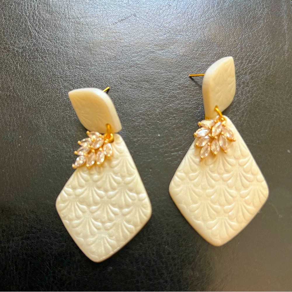 Gorgeous handmade clay bridal earrings for wedding